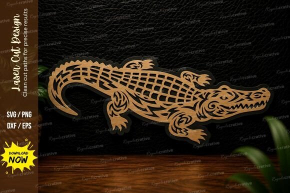 Alligator Crocodile Laser Cut SVG Design: Precision Crafting