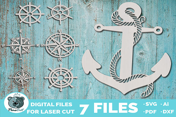 Anchor Laser Cut File: Glow Forge File for CNC