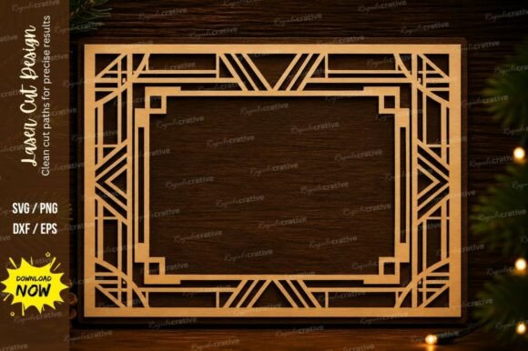 Art Deco Frame Laser Cut Svg Design Art