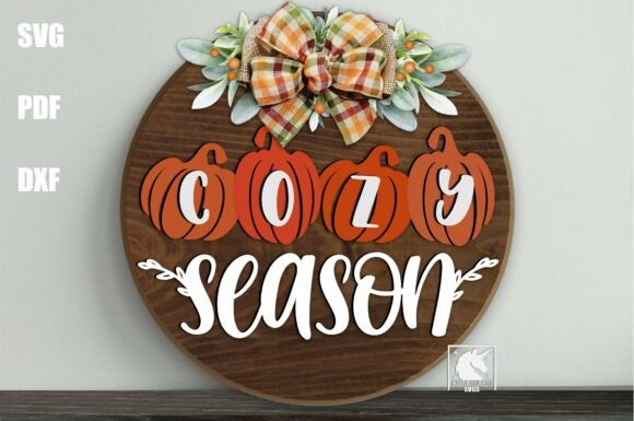 Autumn Cozy Season Door Hanger SVG