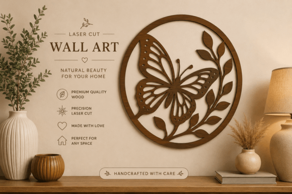 Beautiful Butterfly Wall Art SVG & Laser Cut Files