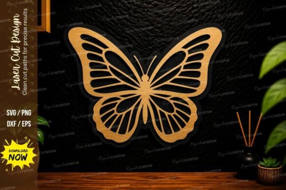 Butterfly Outline Laser Cut SVG Design