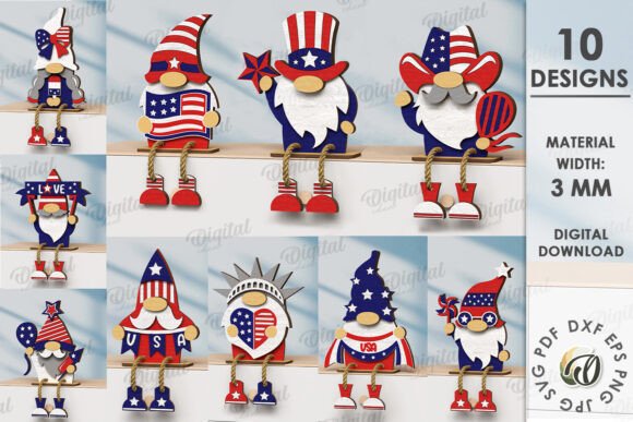 Celebrate Independence with Laser Cut Gnome Designs