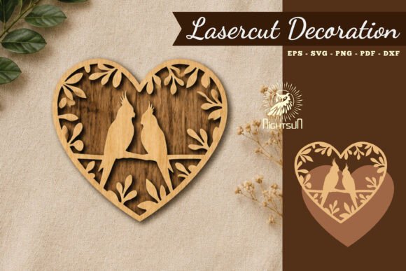 Couple Birds Lasercut SVG 3: Elegant Design for Your Projects