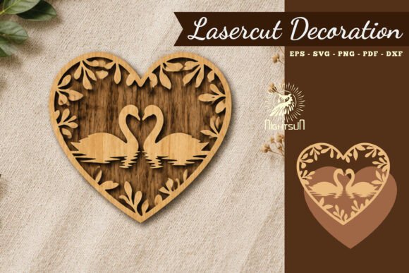 Couple Birds Lasercut SVG: Elegant Design Files