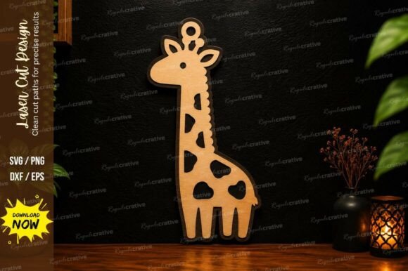 Cute Giraffe Laser Cut SVG Design