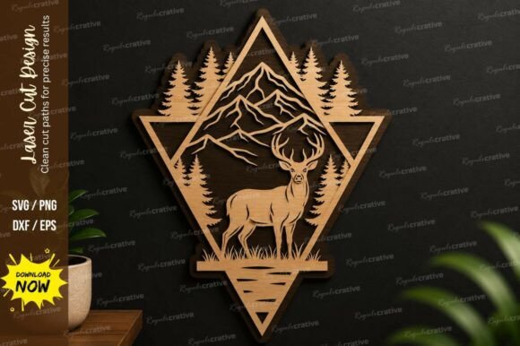 Deer Mountain Laser Cut SVG: A Design File for Precision Projects