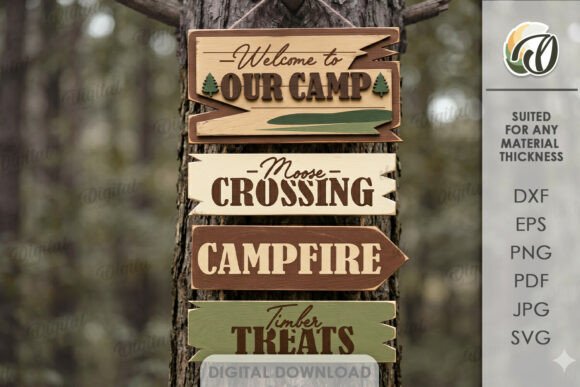 Design Outdoor Charm with Camping Arrow Sign Laser Cut