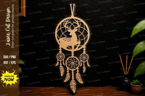 Dreamcatcher Moon Ornament Laser Cut Svg