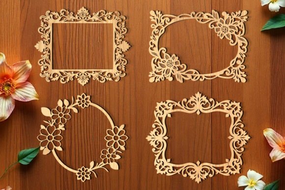 Floral Photo Frame Paper-Cut SVG Bundle