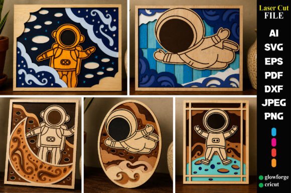 Laser Cut Astronaut Wall Decor Bundle