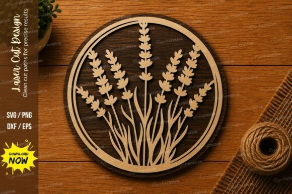 Lavender Floral Circle SVG: Elegant Botanical Designs
