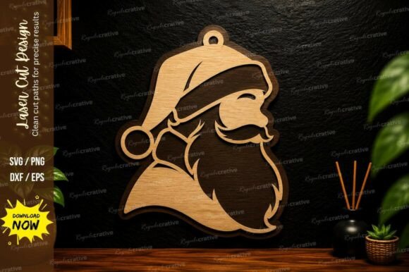 Minimal Santa Claus Laser Cut SVG Design