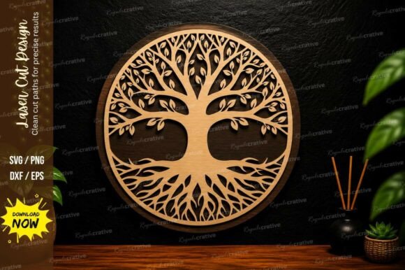 Tree of Life Round Laser Cut SVG