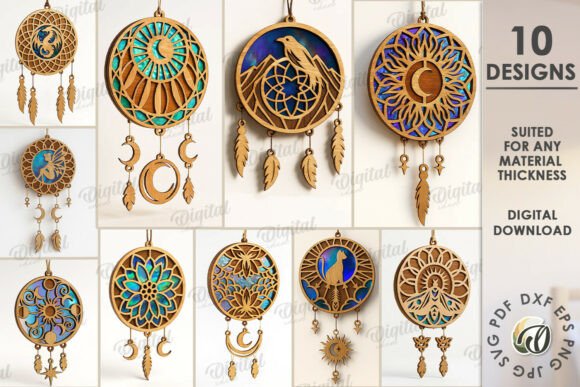 Wooden Dream Catchers Bundle Laser Cut